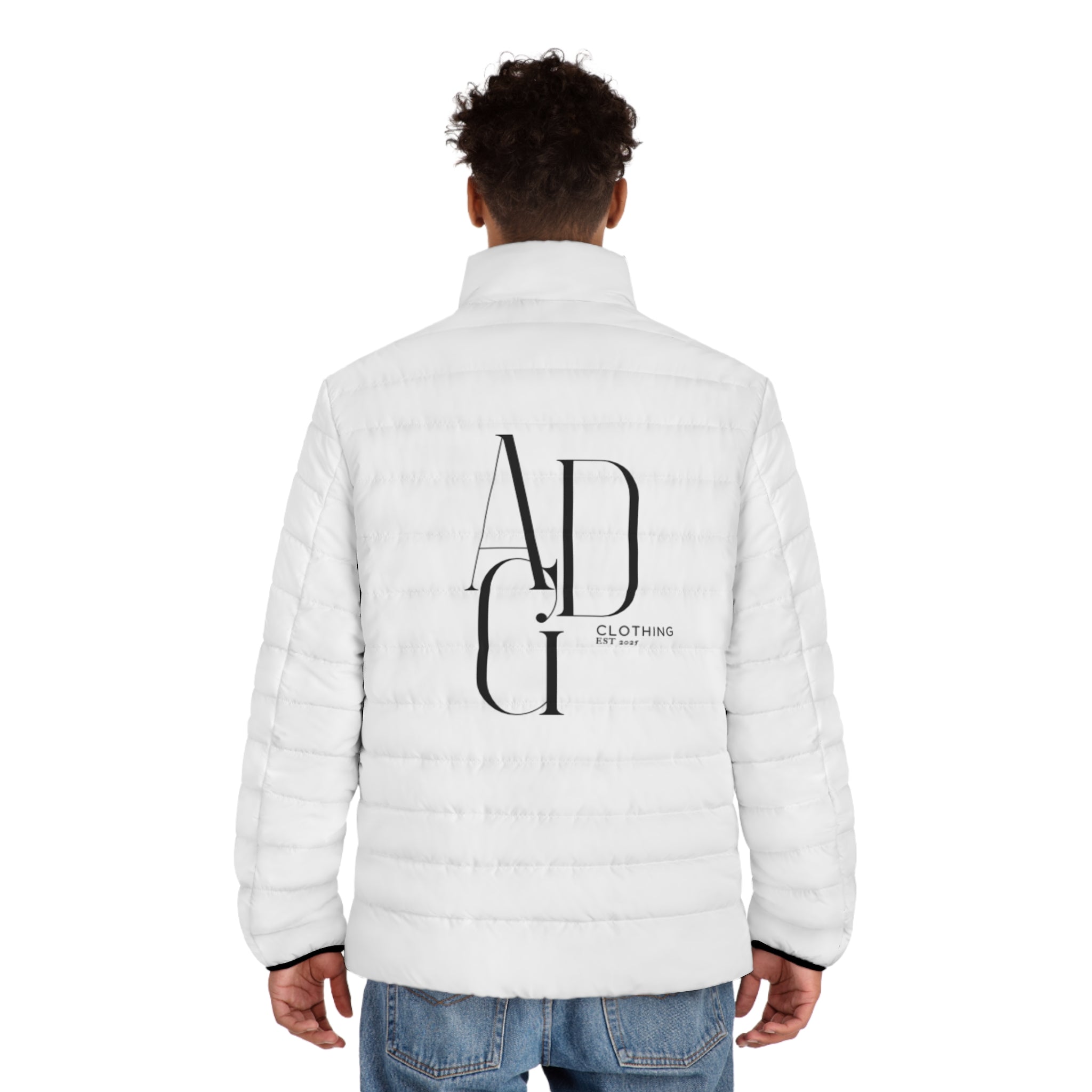 Puffer Jacket — ADG Logo Men's Winter Coat